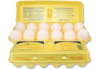 Crystal Springs or Sunny Meadows Grade A Large Eggs Dozen