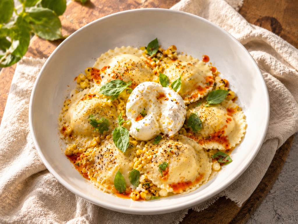 Spicy Summer Corn and Burrata Ravioli - in store