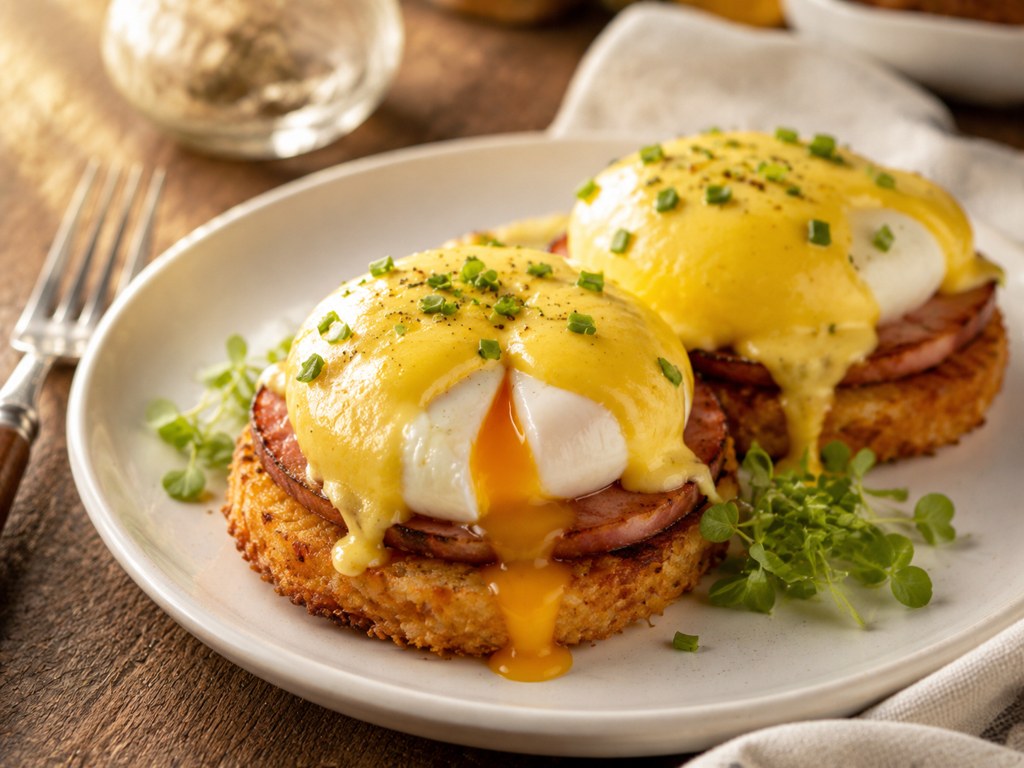 Hash Brown Eggs Benedict - in store
