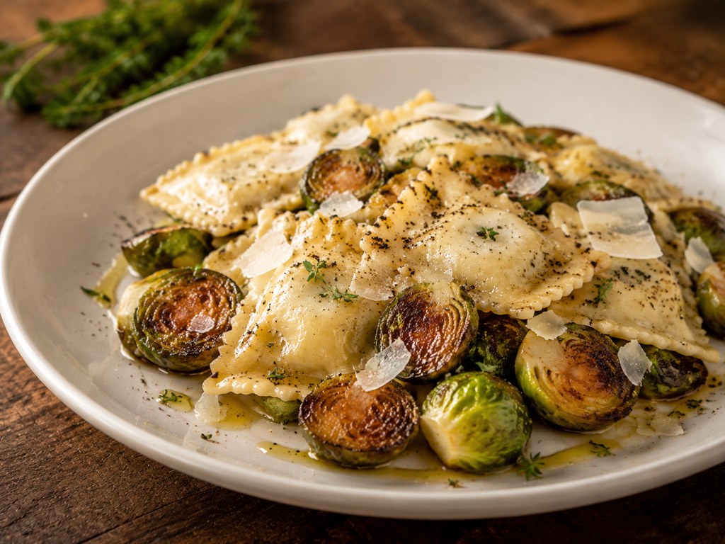 Truffle Ravioli with Browned Brussels Sprouts - in store