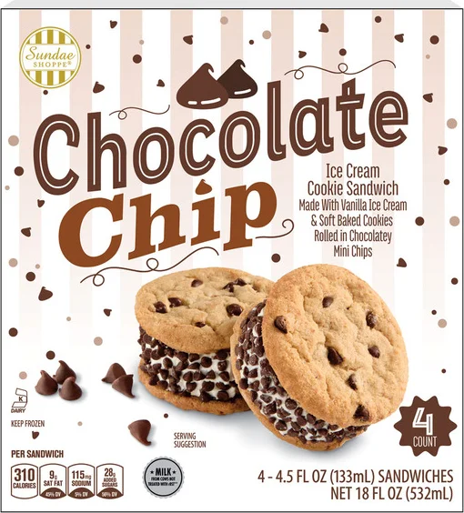 Sundae Shoppe Chocolate Chip Ice Cream Sandwiches