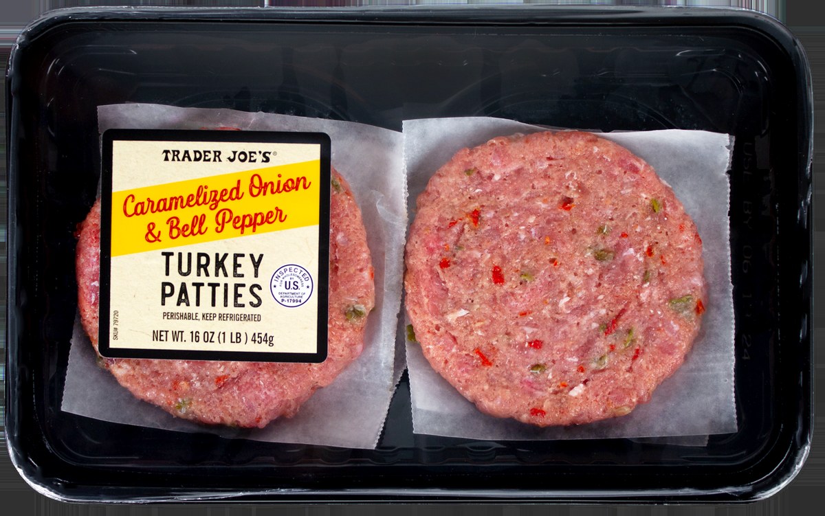 Caramelized Onion & Bell Pepper Turkey Patties at Trader Joe's