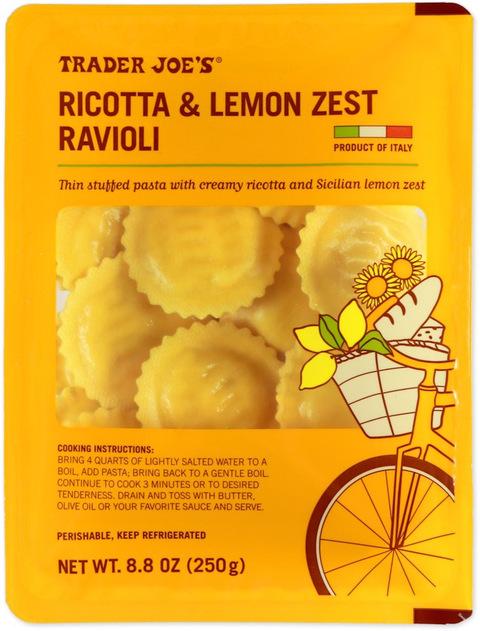 Ricotta & Lemon Zest Ravioli at Trader Joe's