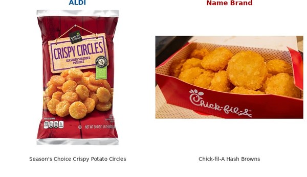 ALDI Season's Choice Crispy Potato Circles vs. Chick-fil-A Hash Browns