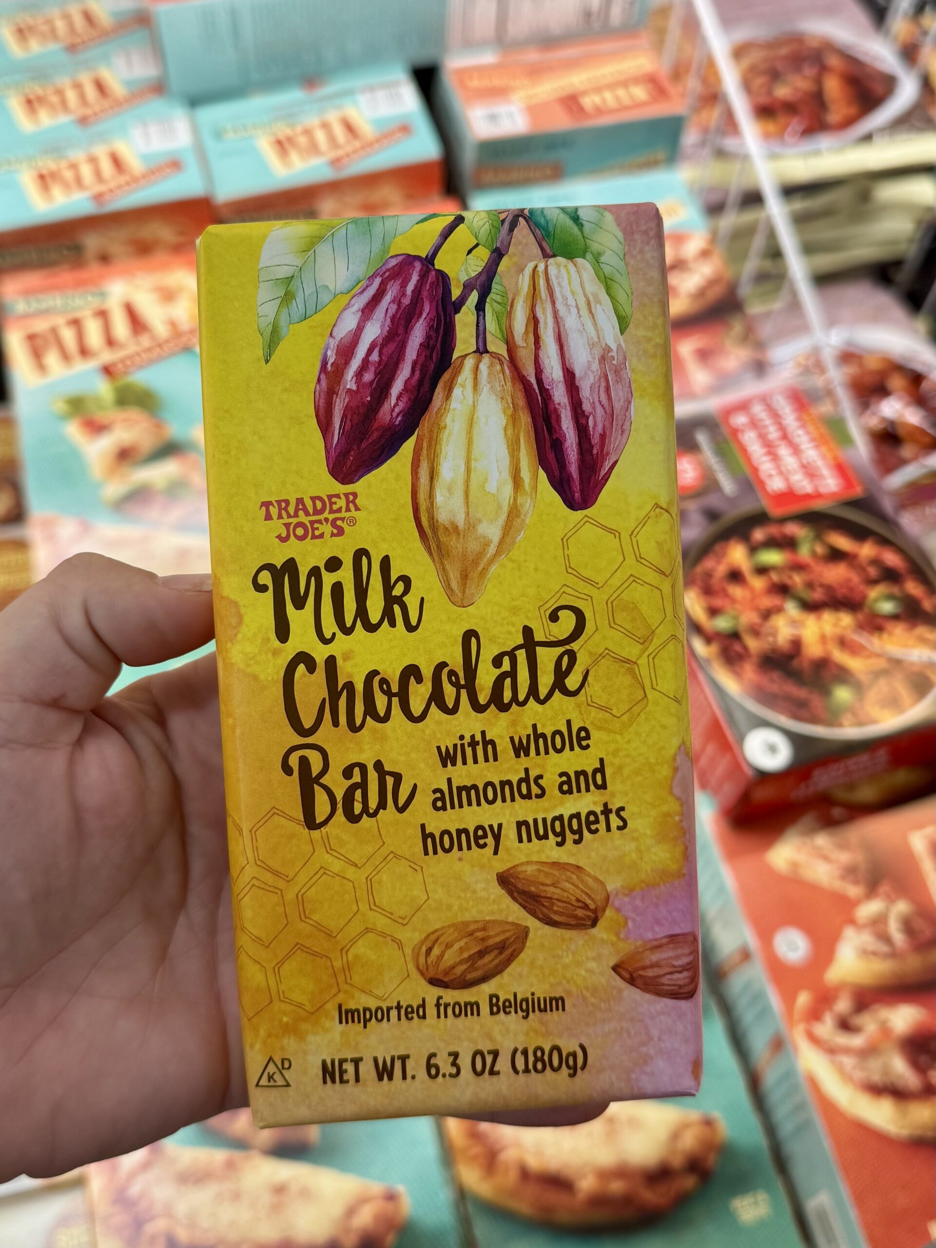 Milk Chocolate Bar with Almonds and Honey Nuggets - in store