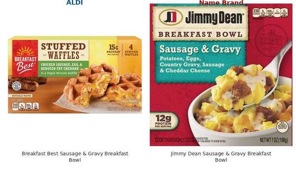 ALDI Breakfast Best Sausage & Gravy Breakfast Bowl vs. Jimmy Dean Sausage & Gravy Breakfast Bowl