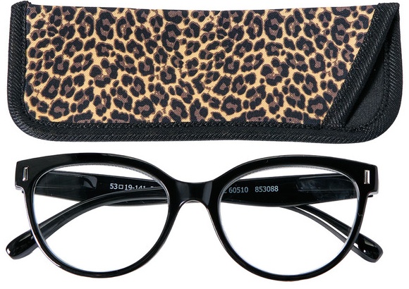 Visage Premium Reading Glasses with Case - Black/Leopard