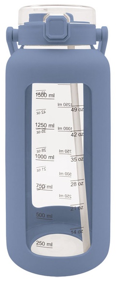 Crofton 64 oz Silicone Safe Glass Bottle - Blue