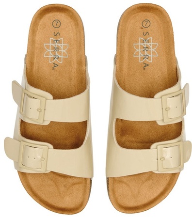 Serra Ladies Footbed Sandal - Beige
