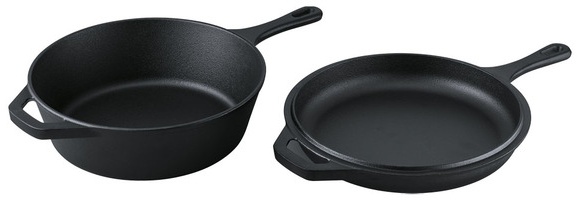 Crofton Cast Iron 2 in 1 Deep Skillet -