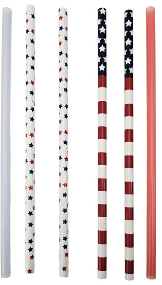 Crofton Americana 6pk Printed Straws -
