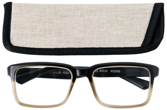 Visage Premium Reading Glasses with Case - Black/Tan