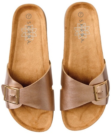 Serra Ladies Footbed Sandal - Rose Gold