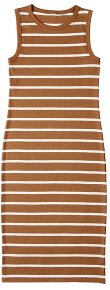Serra Ribbed Tank Dress Brown
