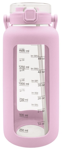 Crofton 64 oz Silicone Safe Glass Bottle - Pink