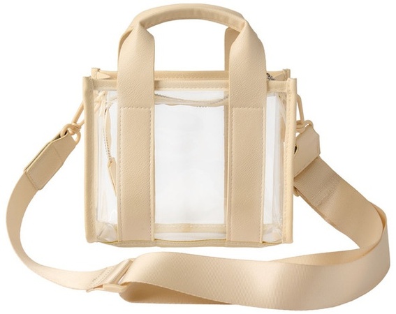 LIVE IN STYLE Clear Mini Tote Crossbody - White
