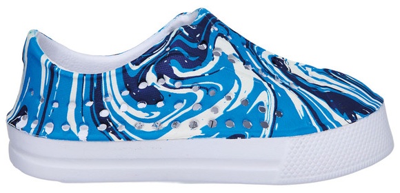 Lily & Dan Children's Lightweight Slip Ons - Blue Marble