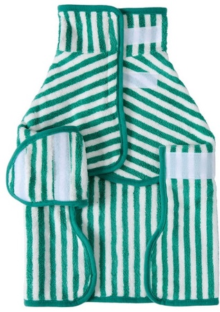Heart to Tail Wearable Pet Towel - Emerald Stripe