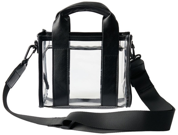 LIVE IN STYLE Clear Mini Tote Crossbody - Black