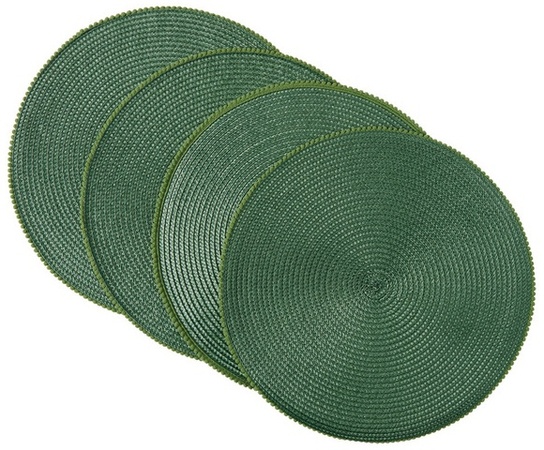 KIRKTON HOUSE 4Pk Placemat Set - Green Beaded Round