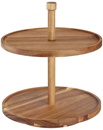 Crofton Two Tier Wooden Lazy Susan - Acacia Wood