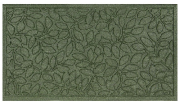 KIRKTON HOUSE 20x36 Structured Doormat - Leaves Green