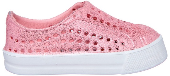 Lily & Dan Children's Lightweight Slip Ons - Glitter Pink