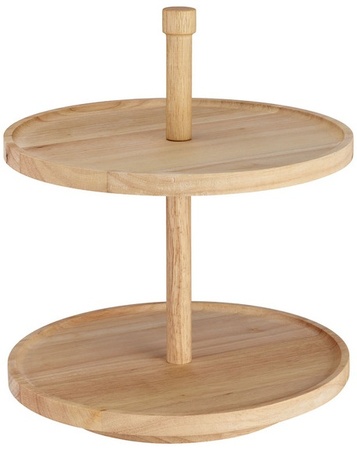 Crofton Two Tier Wooden Lazy Susan - Rubber Wood