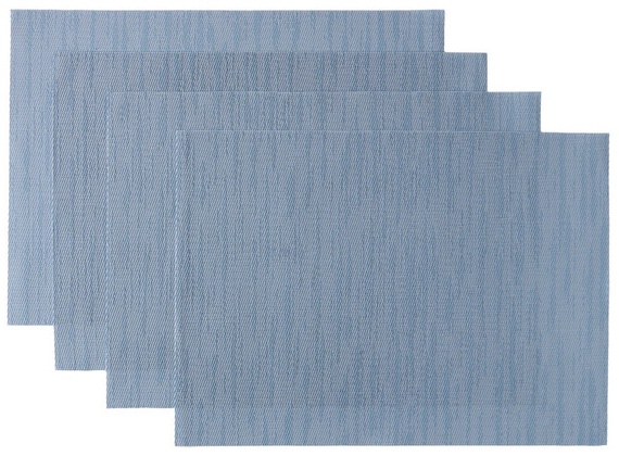 KIRKTON HOUSE 4Pk Placemat Set - Blue Vinyl Rectangle