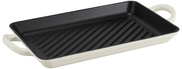 Crofton Cast Iron Skinny Grill Pan - Cream