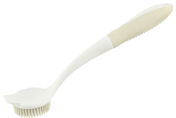 EASY HOME Scrub Brush or Silicone Sponge - Dish Brush - Beige