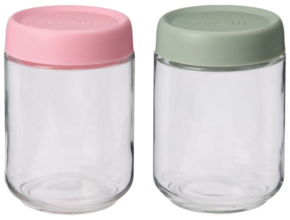 Melii Glass Jar - Pink/Green