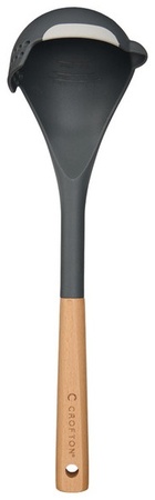 Crofton Silicone Edge Wooden Utensil - Ladle - Gray
