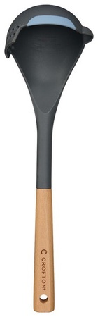 Crofton Silicone Edge Wooden Utensil - Ladle - Blue