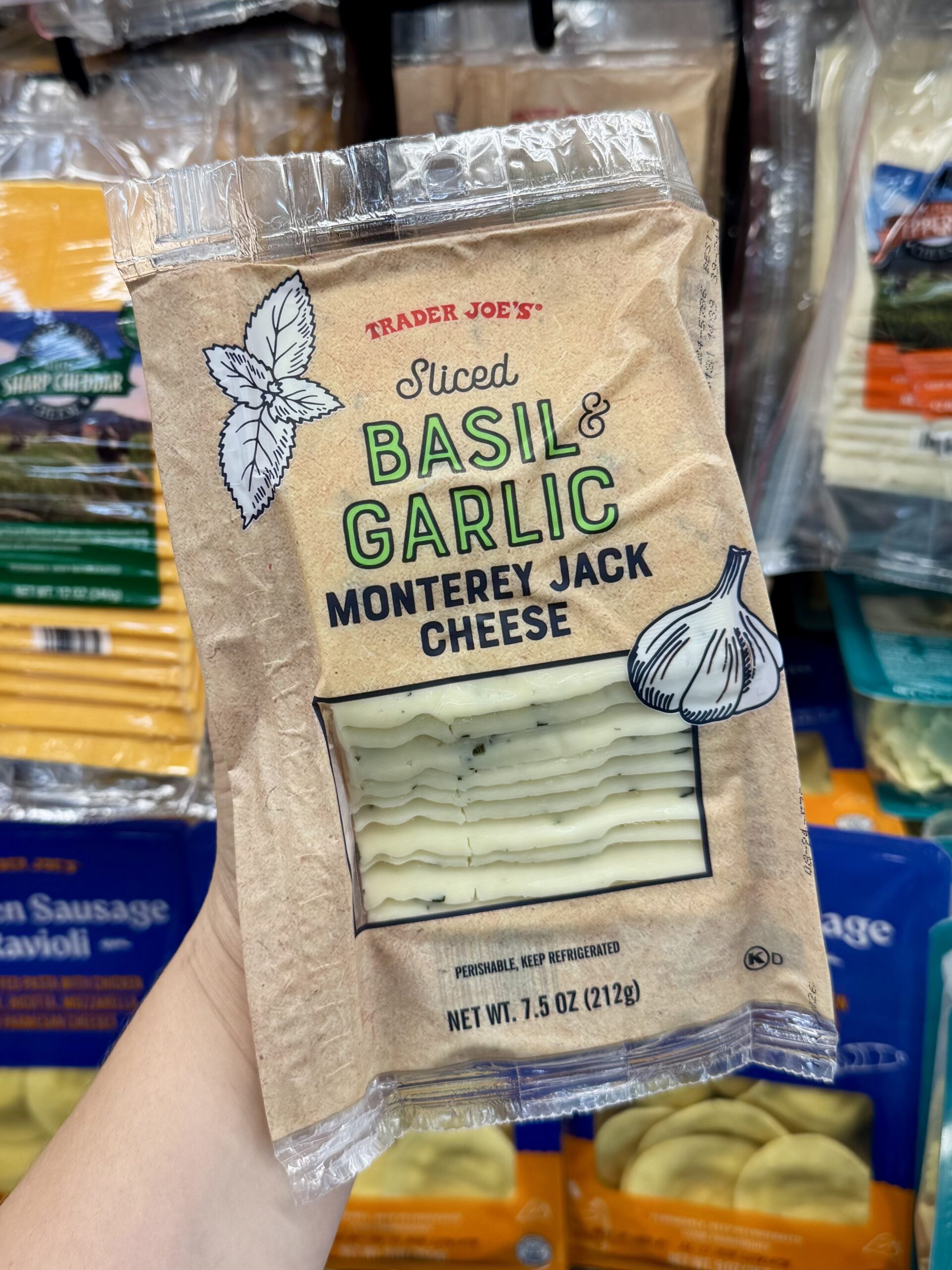 Sliced Basil & Garlic Monterey Jack Cheese - in store