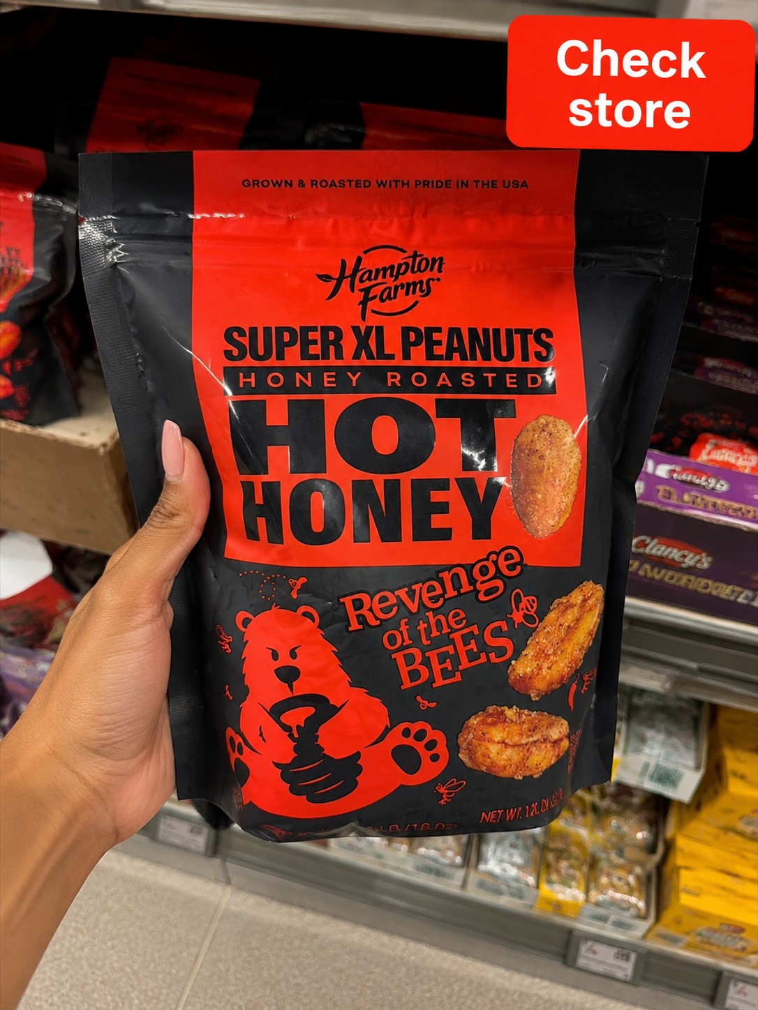 Hampton Farms SUPER XL PEANUTS HONEY ROASTED HOT HONEY