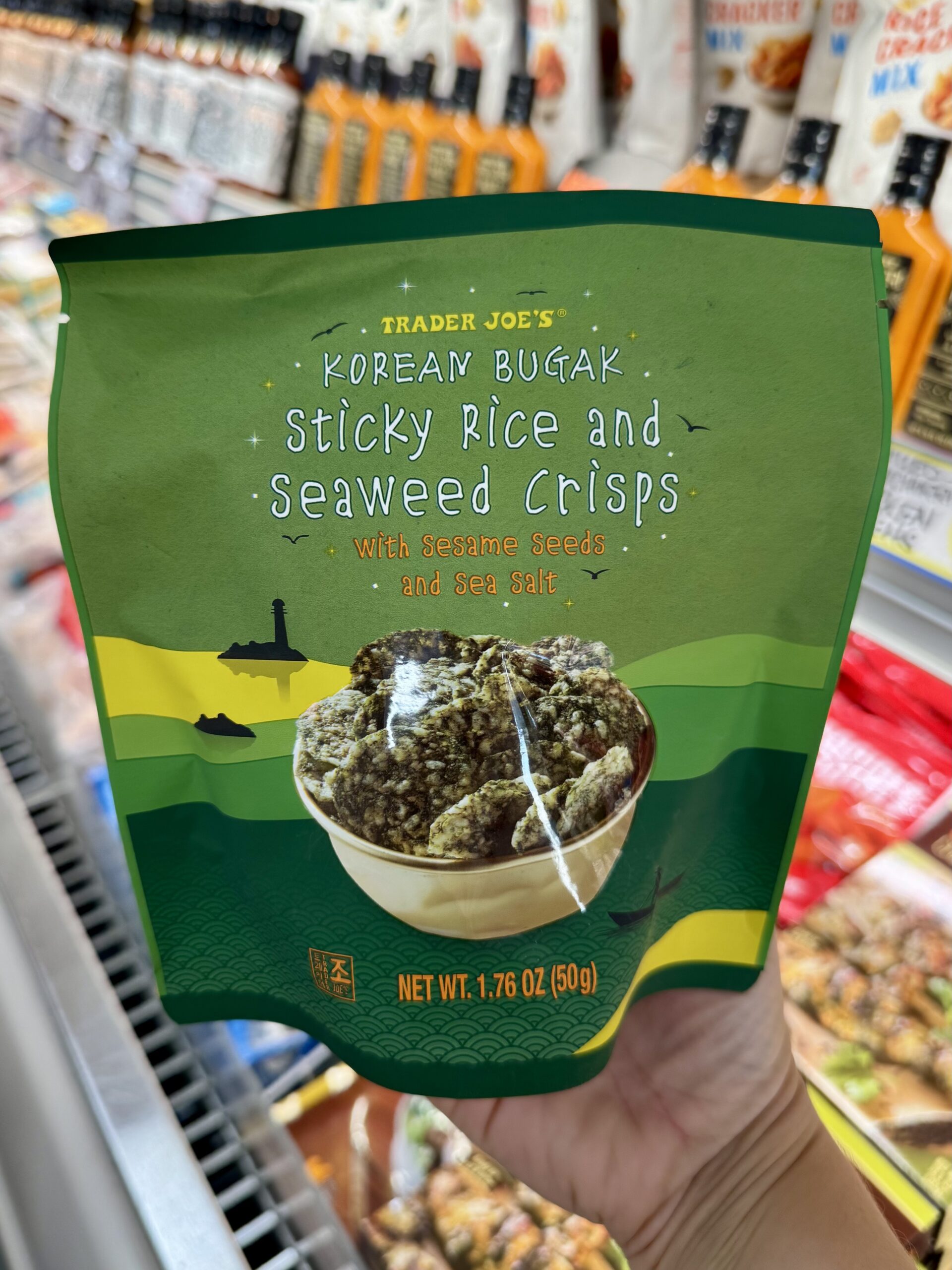 Korean Bugak Sticky Rice and Seaweed Crisps - in store
