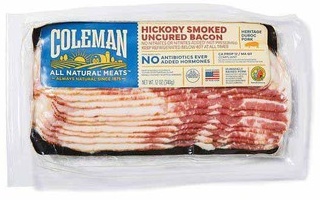 Coleman Uncured Bacon, Hickory Smoked