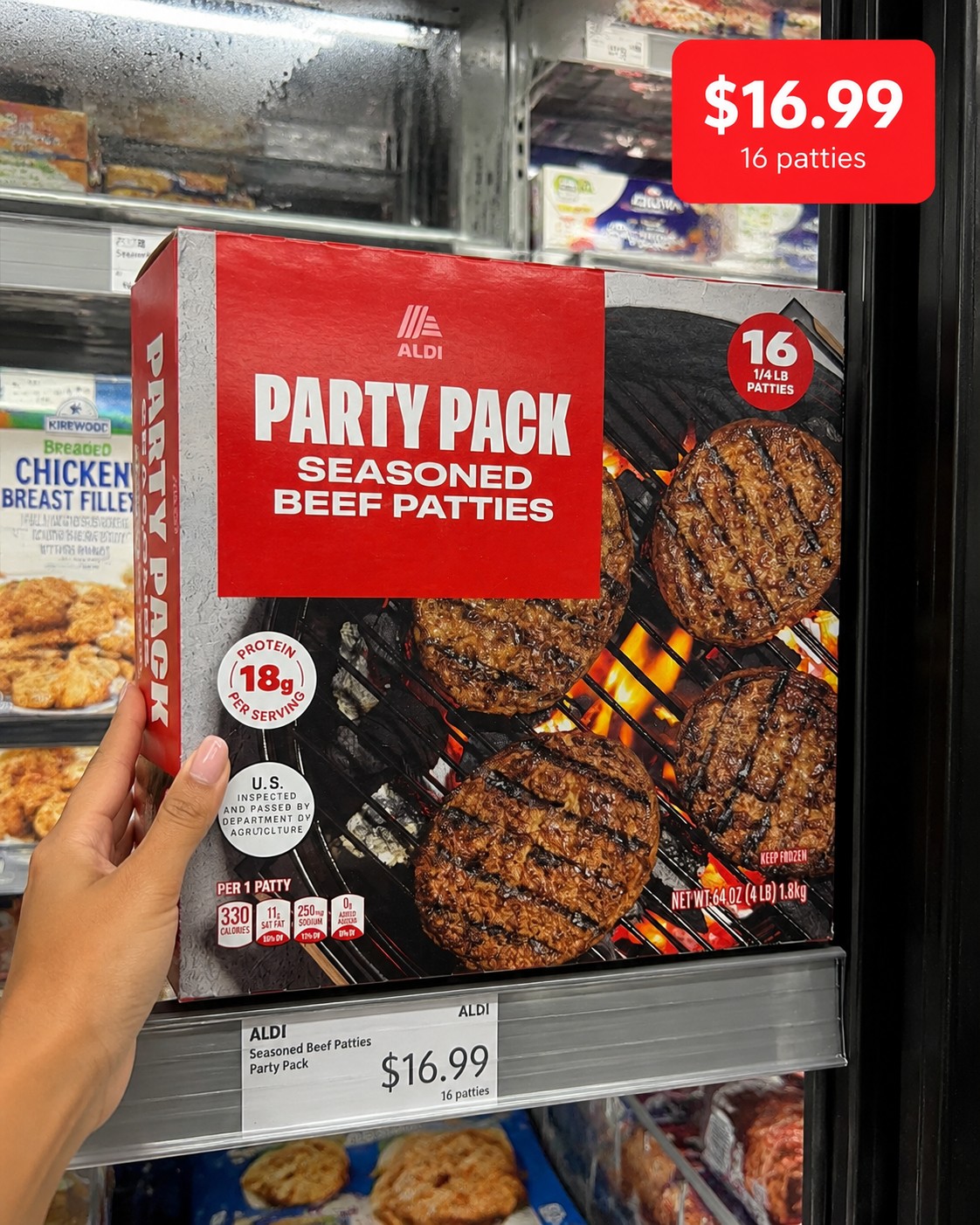 ALDI PARTY PACK SEASONED BEEF PATTIES