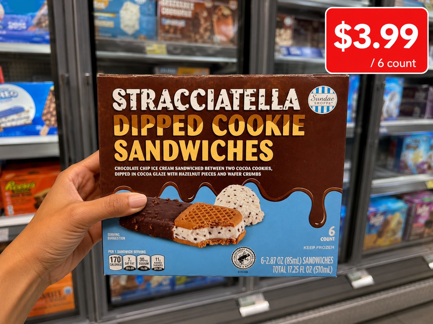 Sundae SHOPPE STRACCIATELLA DIPPED COOKIE SANDWICHES