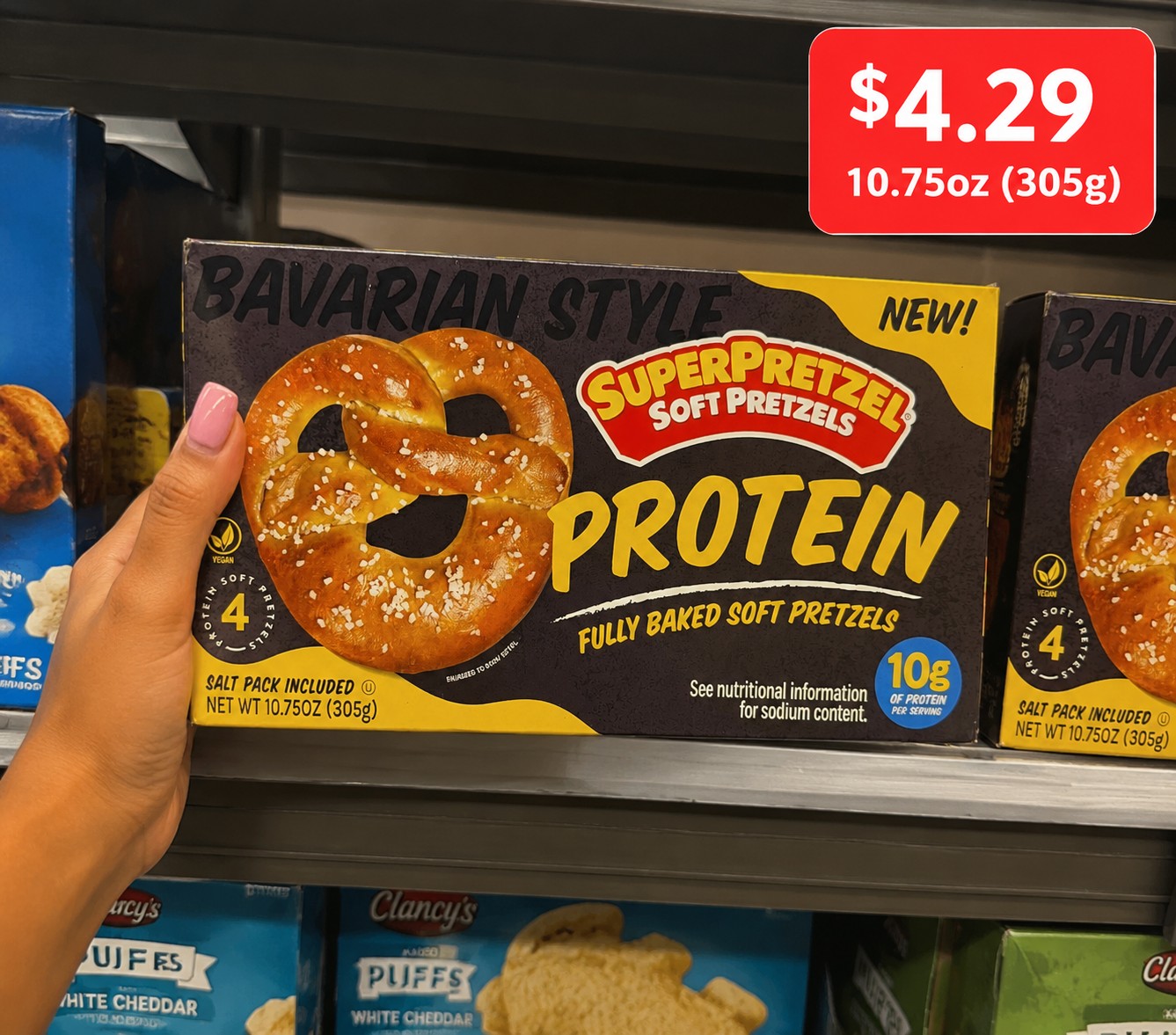 BAVARIAN STYLE SUPERPRETZEL SOFT PRETZELS PROTEIN