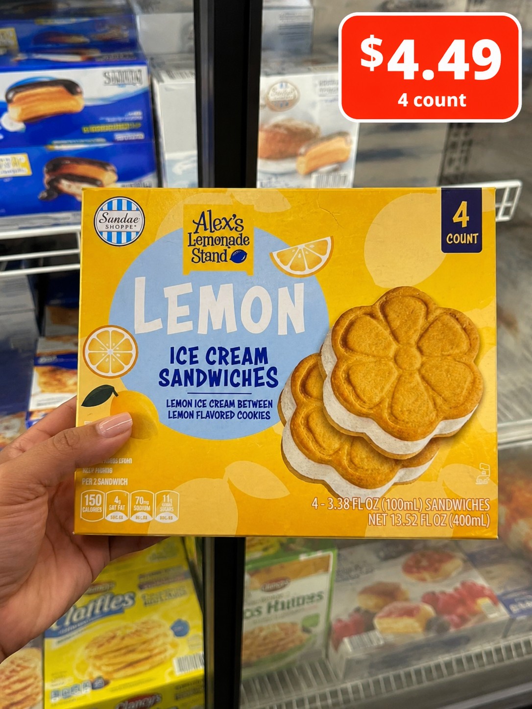 Sundae Shoppe Alex's Lemonade Stand Lemon Ice Cream Sandwiches