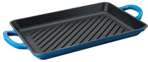 Crofton Cast Iron Skinny Grill Pan - Blue