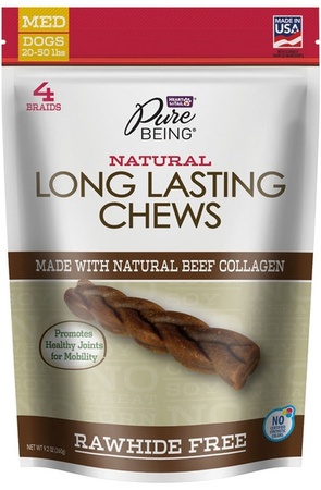 Pure Being Natural Long Lasting Collagen Dog Chew - Braid