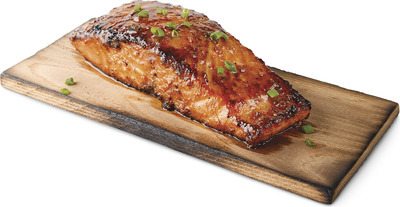 Fresh Sweet Bourbon Atlantic Salmon on a Cedar Plank
