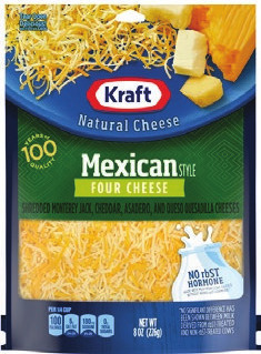 Kraft Shredded or Chunk Cheese 6-8 oz or singles 10.7-12 oz or Breakstone's Sour Cream 16 oz