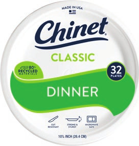 Chinet Plates, Platters or Bowls 24-70 ct. Vanity Fair Napkins 100 ct or Hefty Cups 9-18 oz . 28-50 ct or foam plates 45 ct