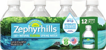 12 Pk Zephyrhills Water 8 oz or 6 Pk Splash Refresher 16.9 oz