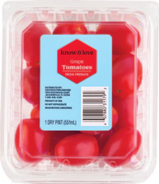 Know & Love Crimson Tomatoes 16 oz or grape tomatoes 12 oz