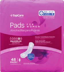 TopCare Adult Incontinence 16-66 ct or Tampons 72 ct